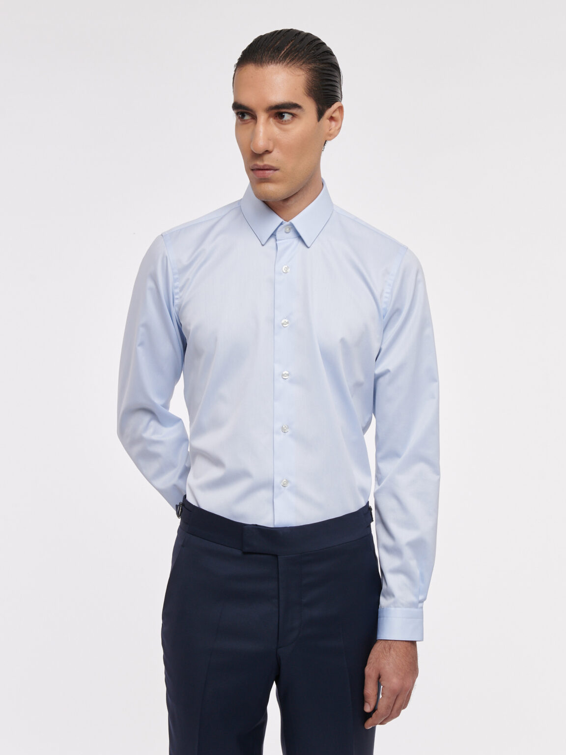 CHEMISE DE JOUR EN TWILL DE COTON - BLEU PALE - Rives Paris