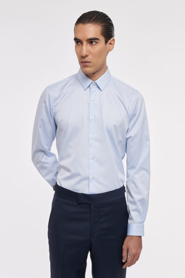 CHEMISE DE JOUR EN TWILL DE COTON - BLEU PALE - Rives Paris