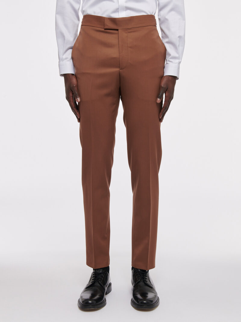 PANTALON EN LAINE - TERRACOTTA CHOCOLAT - Rives Paris