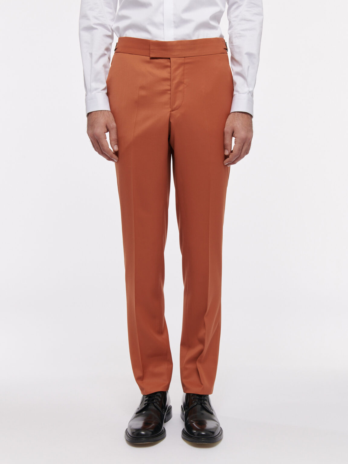 PANTALON EN LAINE - TERRACOTTA OCRE - Rives Paris