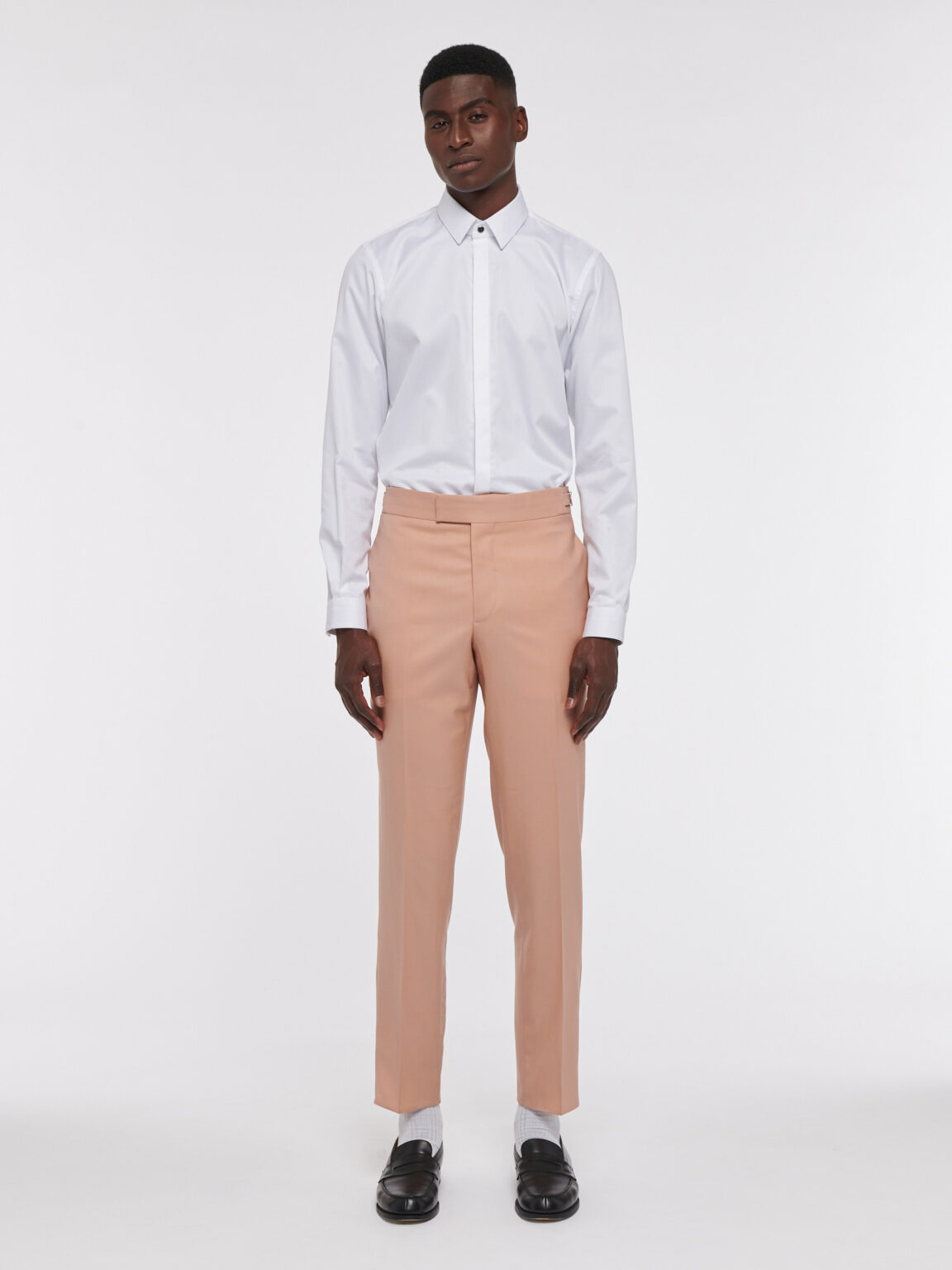 PANTALON EN LAINE - TERRACOTTA ROSE - Rives Paris