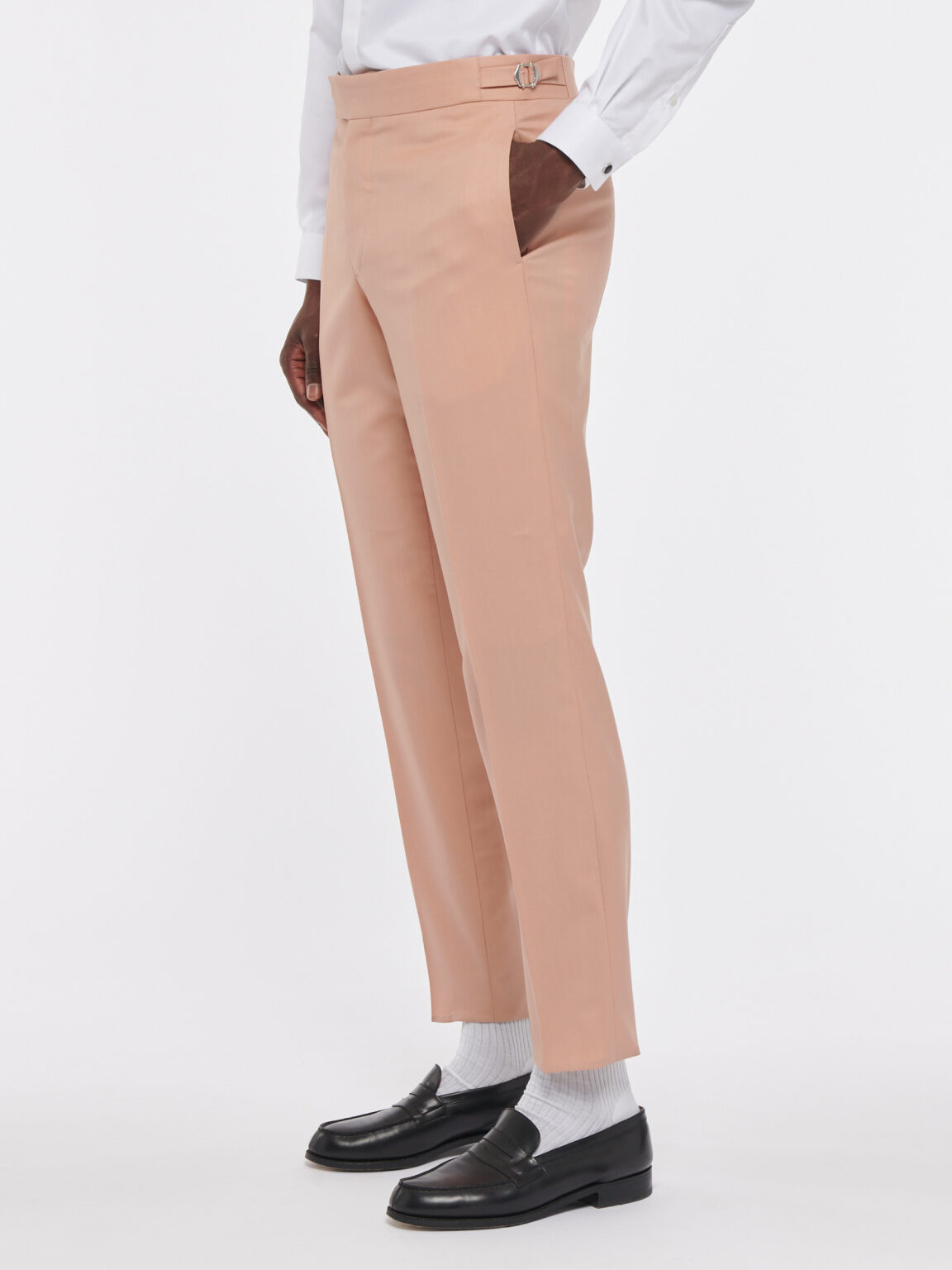 PANTALON EN LAINE - TERRACOTTA ROSE - Rives Paris