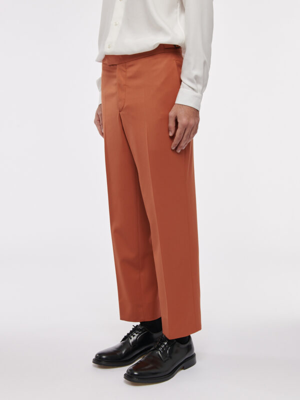 PANTALON LARGE EN LAINE - TERRACOTTA OCRE - Rives Paris