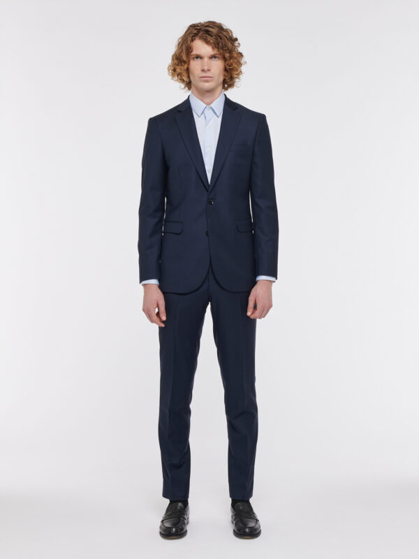 COSTUME DROIT EN LAINE - BLEU MARINE - Rives Paris