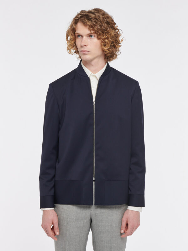 VESTE BOMBER EN LAINE - BLEU MARINE - Rives Paris