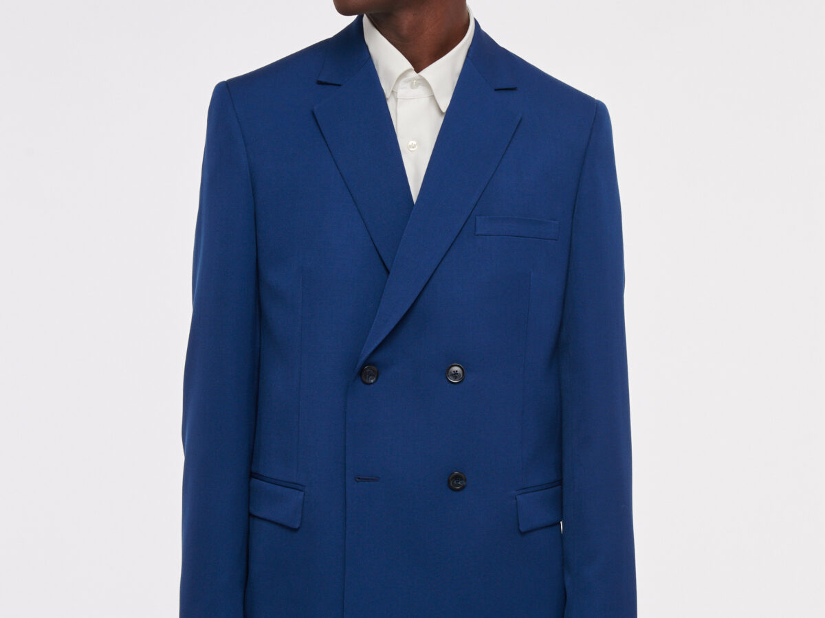ボトムスその他 Tagliatore J-Parigi Double-Breasted Jacket In  Blue veste-large-gabardine-laine-