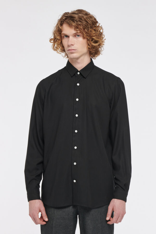 CHEMISE LARGE EN TENCEL - NOIR - Rives Paris