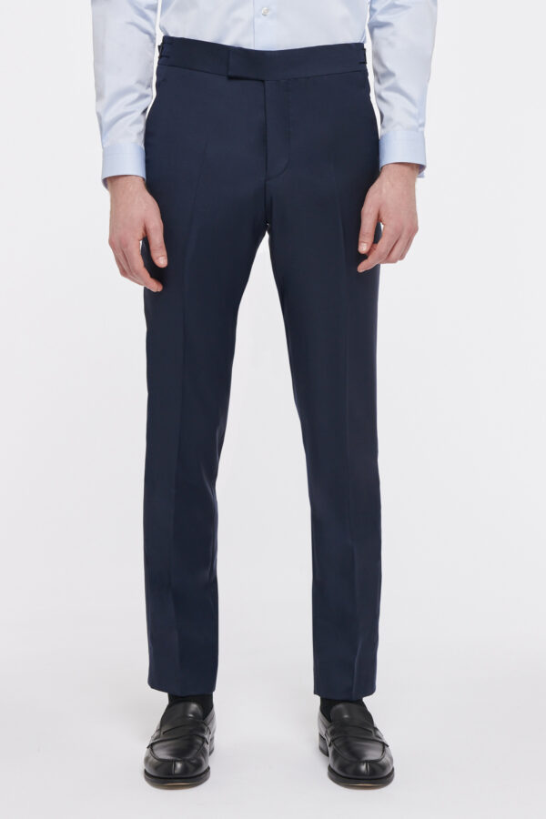 PANTALON FUSELÉ EN LAINE - BLEU MARINE - Rives Paris