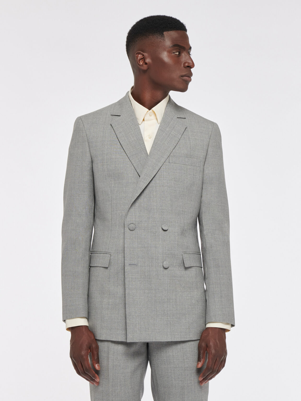 LIGHT GREY FRESCO COLD WOOL JACKET - Rives Paris