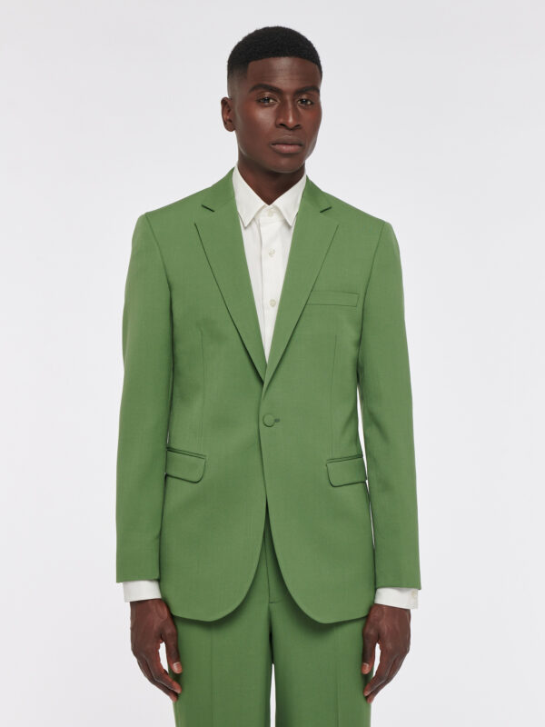 VESTE EN GABARDINE DE LAINE VERT POMME - Rives Paris