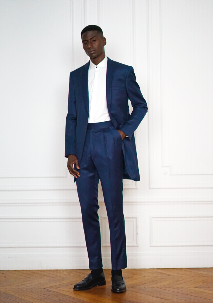 Tailor-made Wedding Tuxedo Jacket Blue | Rives Paris ©