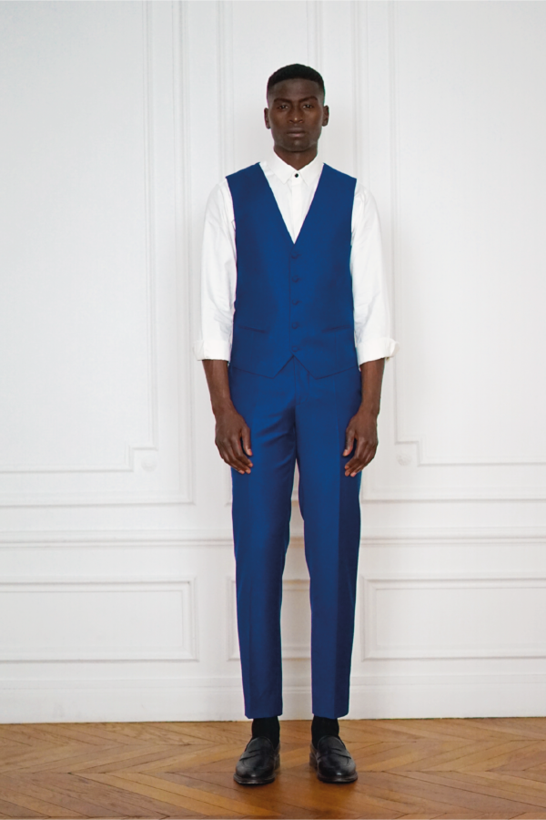 Tailor-made Waistcoat Luminous Blue - Waistcoat Classique | Rives Paris ©
