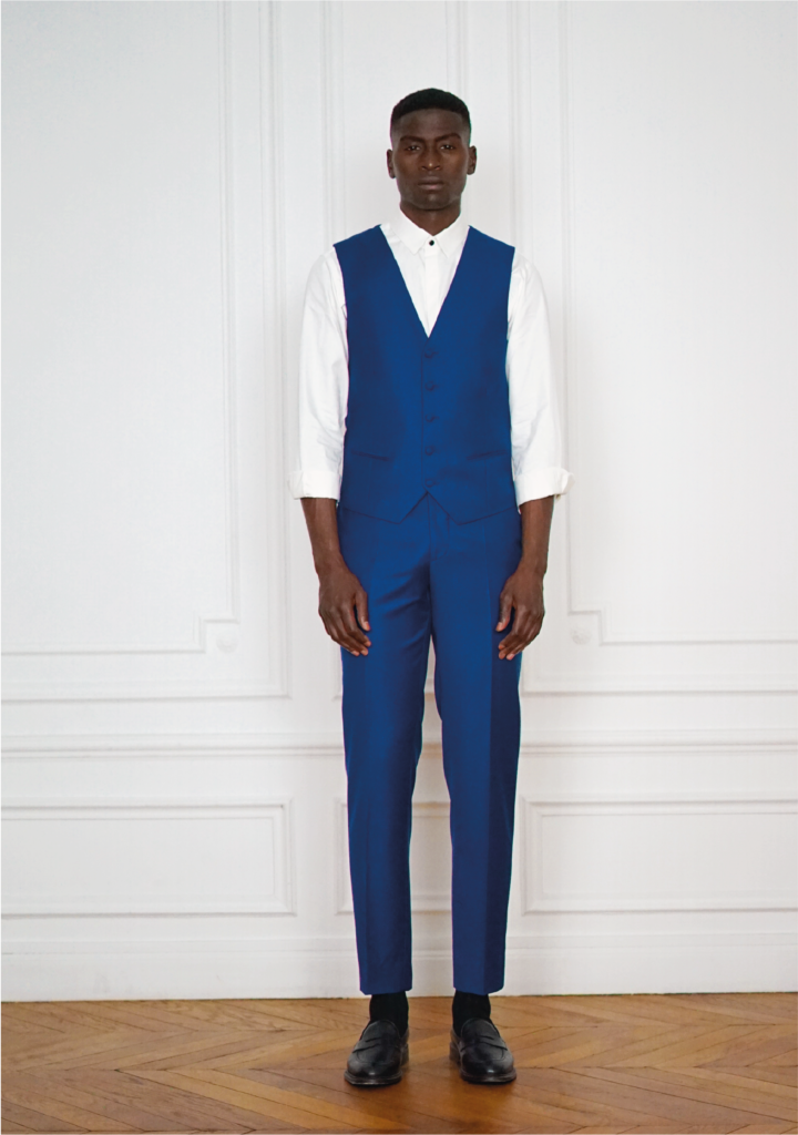 Gilet Sur-Mesure Bleu Lumineux - Gilet Classique | Rives Paris ©