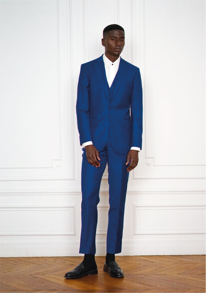 3 Piece Tailor-made Wedding Suit Luminous Blue | Rives Paris ©