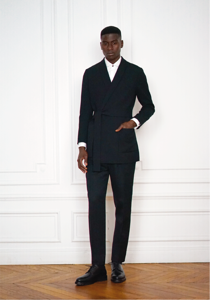 Tailor-made Black Peignoir Jacket - Peignoir Smoking | Rives Paris ©.