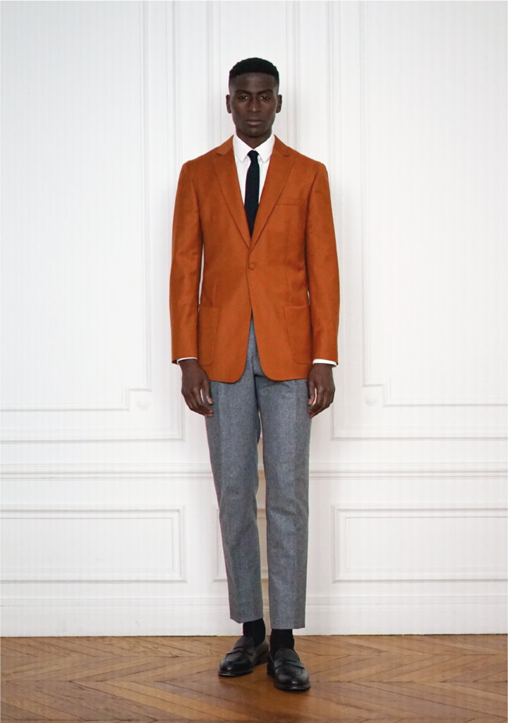 Tailor-made Unstructed Jacket Terracotta Flannel | Rives Paris ©.