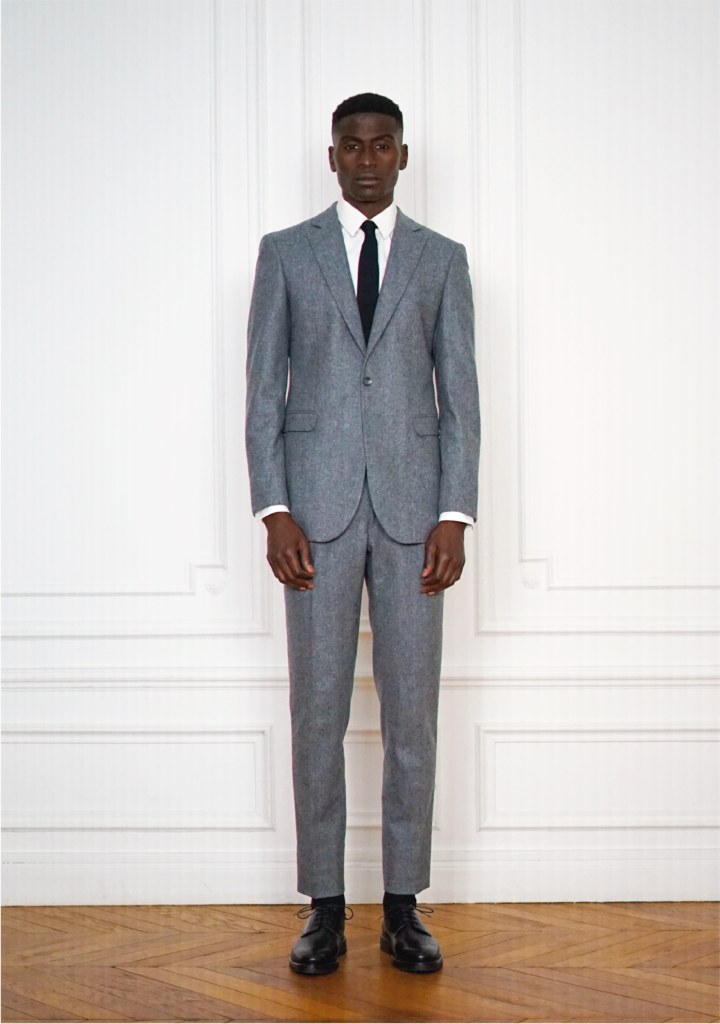 Tailor-made Wedding Suit in Grey Flannel | Rives Paris ©
