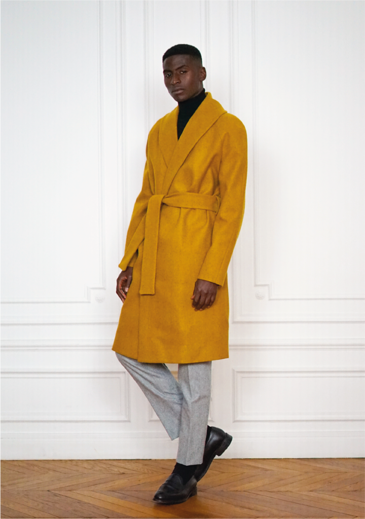 Tailor-made Peignoir coat Mustard | Rives Paris ©