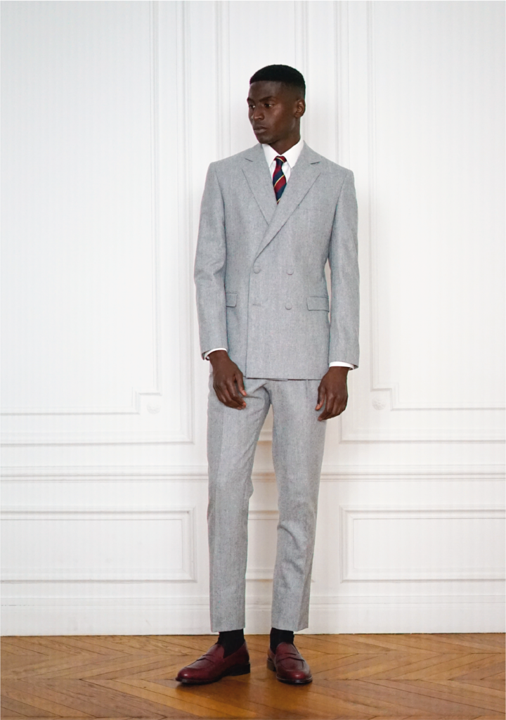 Tailor-Made Grey Flannel Double-breasted Suit - Double-Breasted Suit | Rives Paris ©