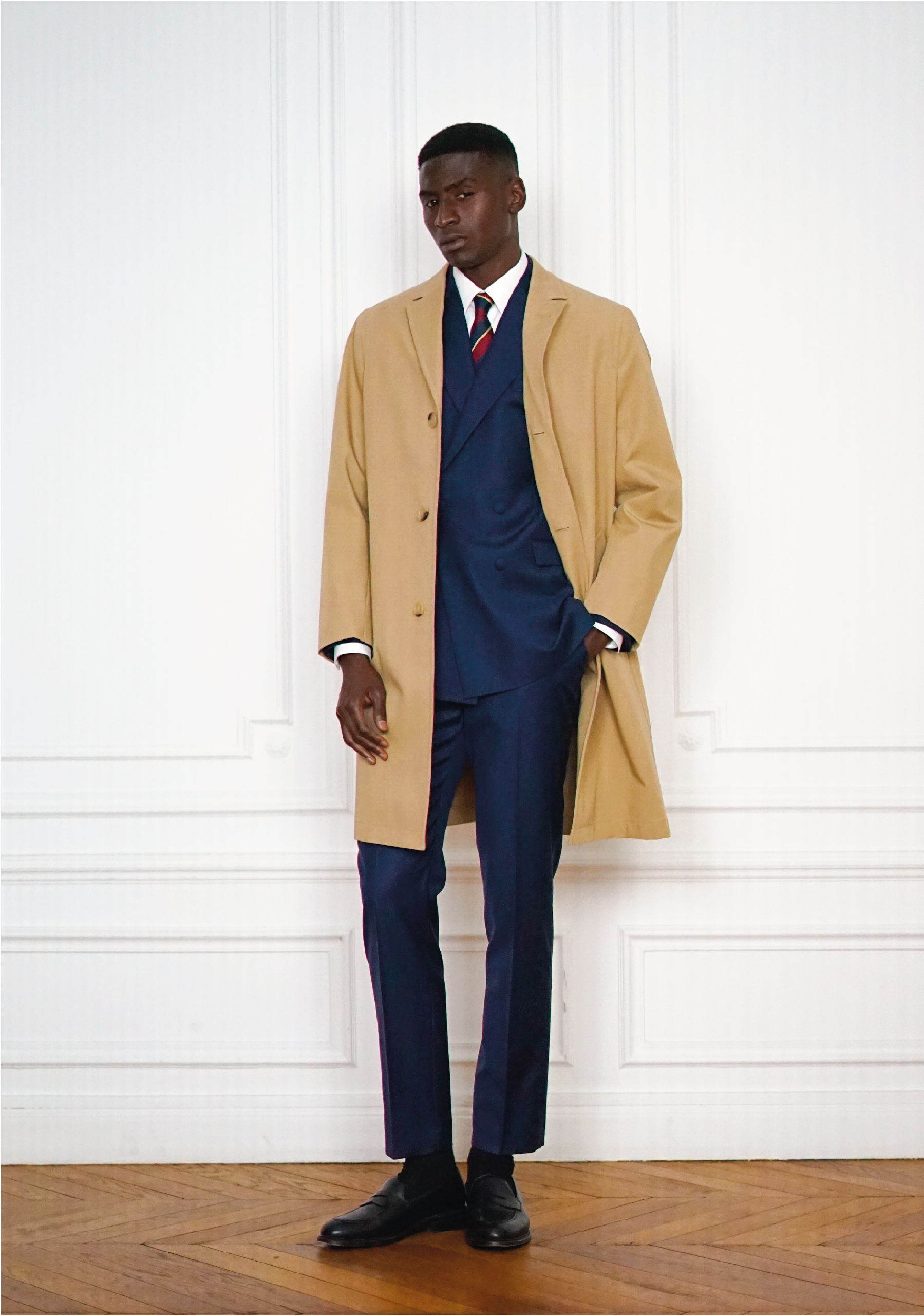 Beige Gabardine Tailored Business Coat | Rives Paris ©