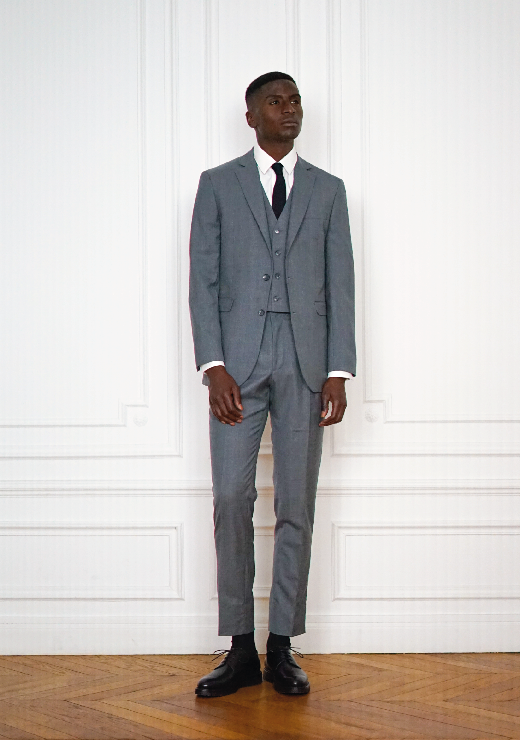 3 Piece Business Suit Tailored Medium Grey | Rives Paris ©