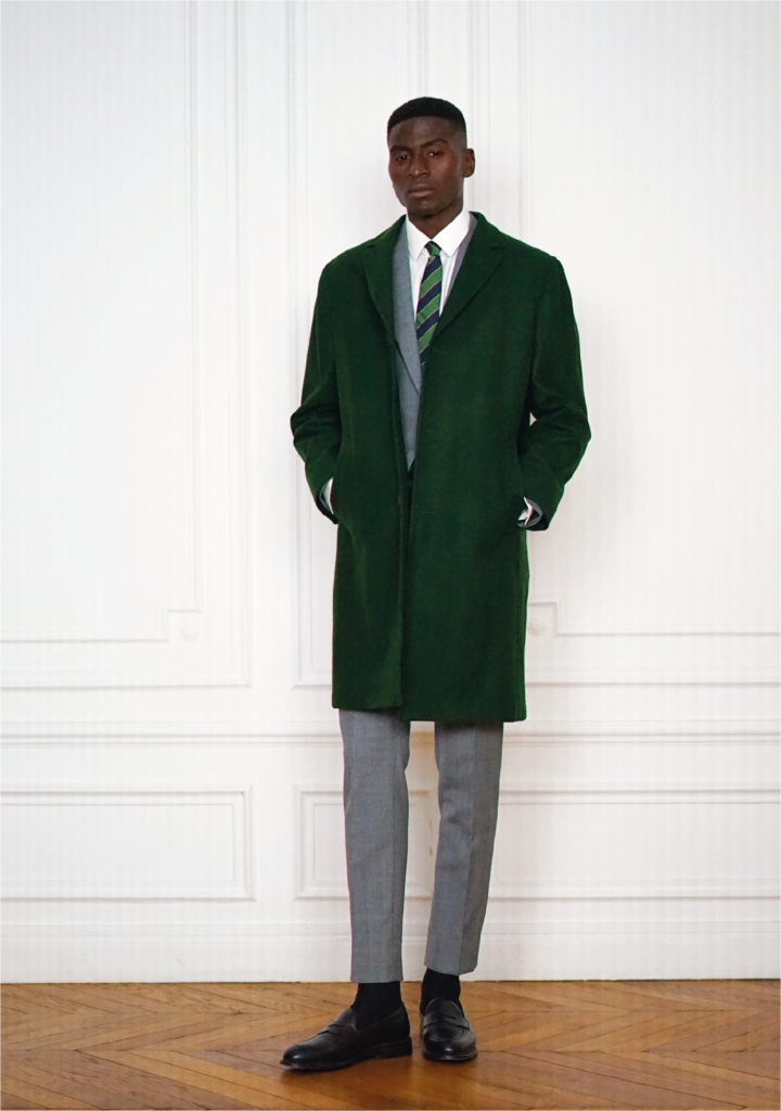 Tailor-Made Business Coat Green Wool Flannel | Rives Paris