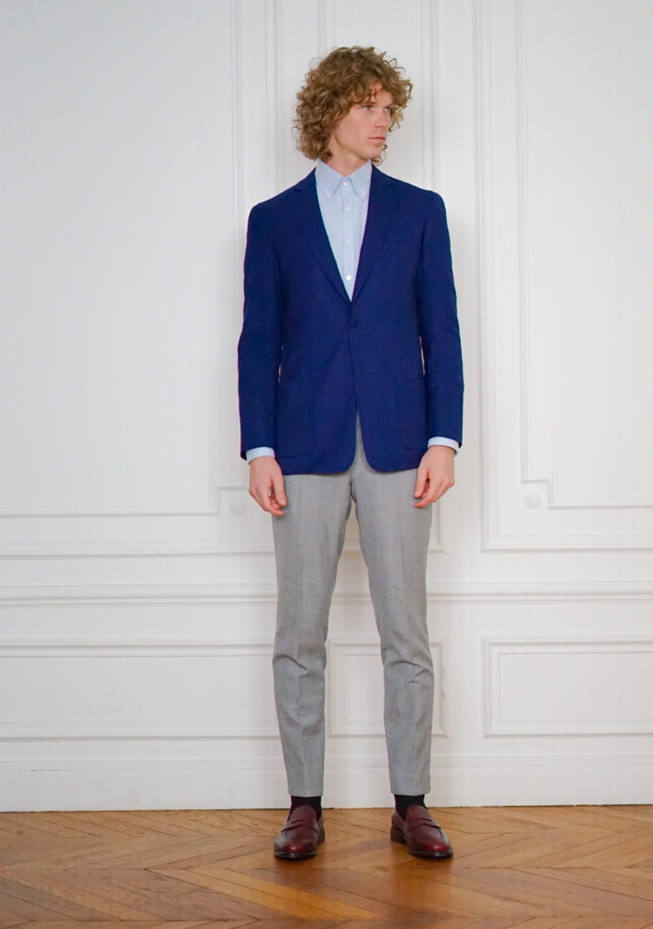 Tailor-made Unstructured Casual Wool Jacket Light Blue | Rives Paris ©.