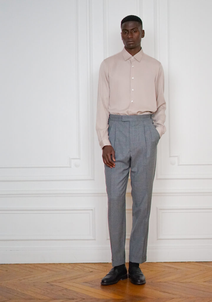 Tailor-made Brunch Outfit Straight Trousers With Pliers Medium Grey | Rives Paris ©.