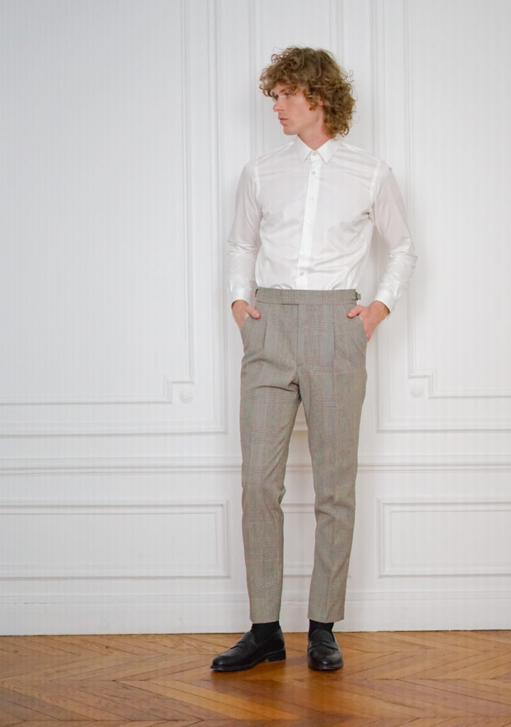 Prince of Wales pattern Tailor-made Double Pleated Trousers | Rives Paris ©