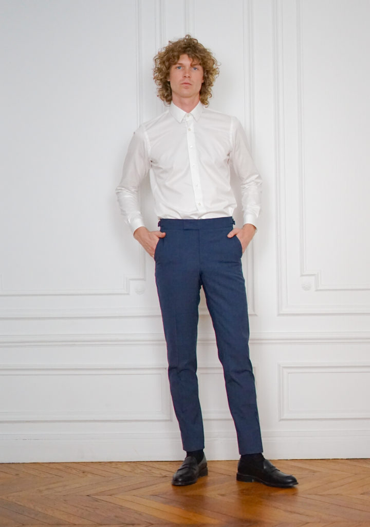 Tailor-made Grey-Blue Trousers - Classic Trousers | Rives Paris ©.