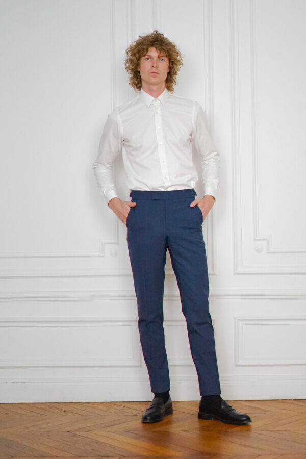 Tailor-made Grey-Blue Trousers - Classic Trousers | Rives Paris ©.