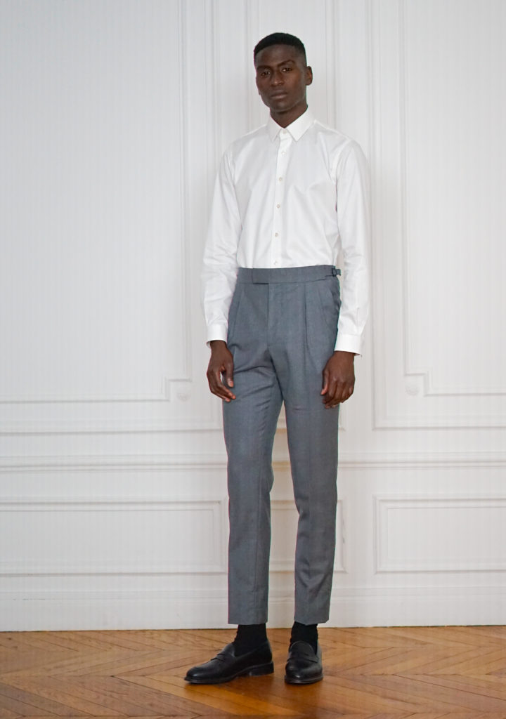 Medium Grey Tailor-made Double Pleated Trousers | Rives Paris ©