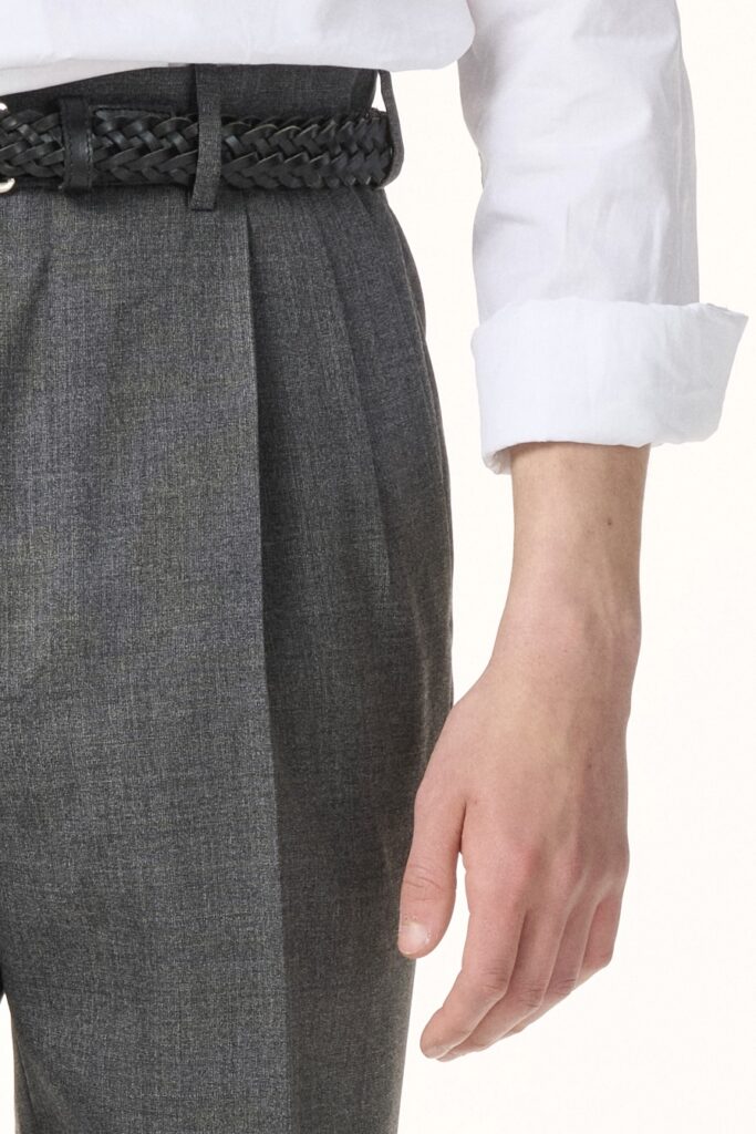 Trousers Tailor-made in Grey Cold Wool | Rives Paris © /3