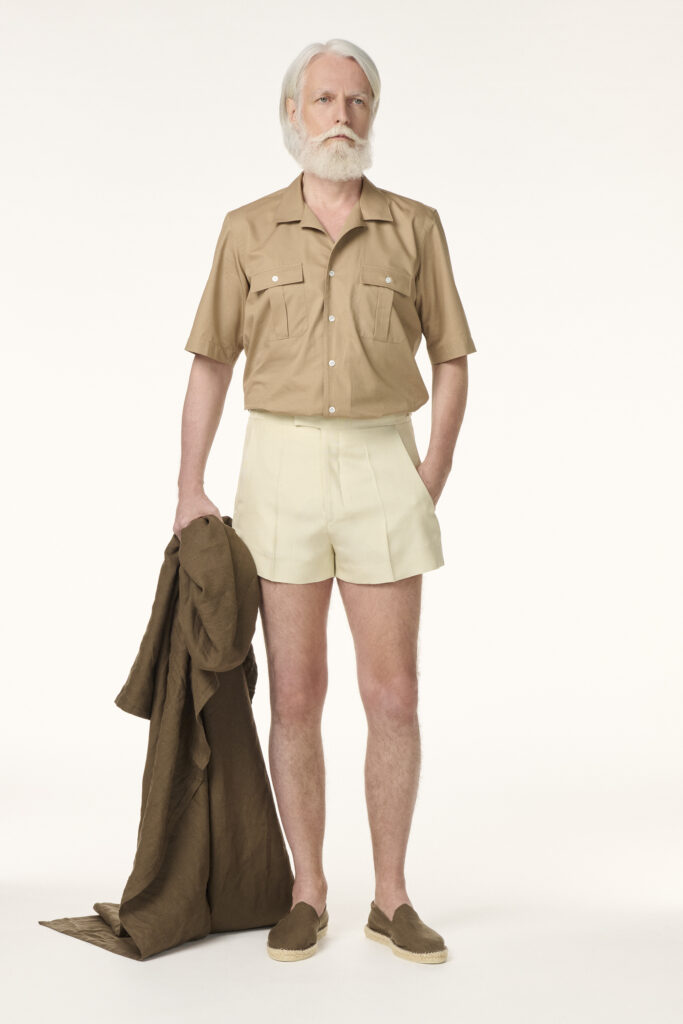Tailor-made shorts in Off-White Silk Shantung | Rives Paris © Rives Paris