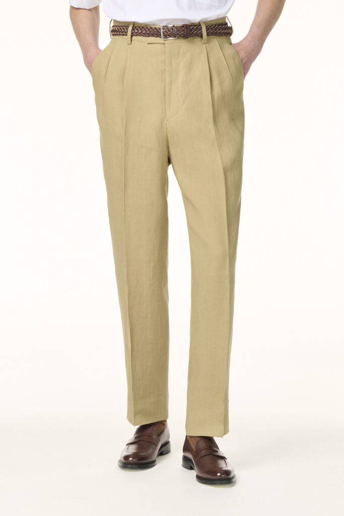 Trousers Tailor-made in Beige Linen | Rives Paris © /2