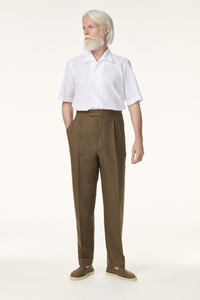 Pantalon Sur-Mesure en Lin Tabac Brun | Rives Paris ©
