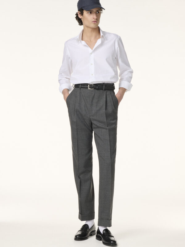 Pantalon Sur-Mesure en Laine Froide Gris Foncé | Rives Paris ©