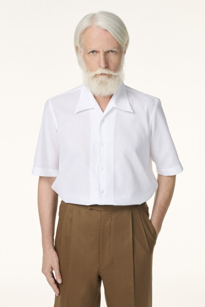 Chemise blanche en tissu léger sur-mesure RIVES Paris