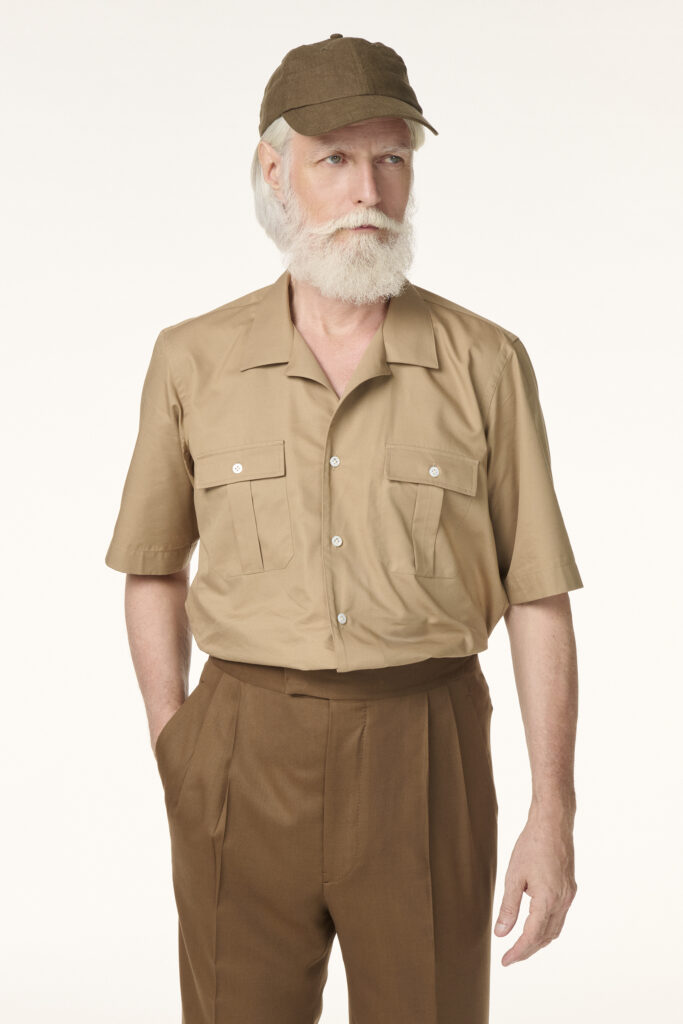 Chemise Militaire Sur-Mesure en Coton Camel | Rives Paris ©