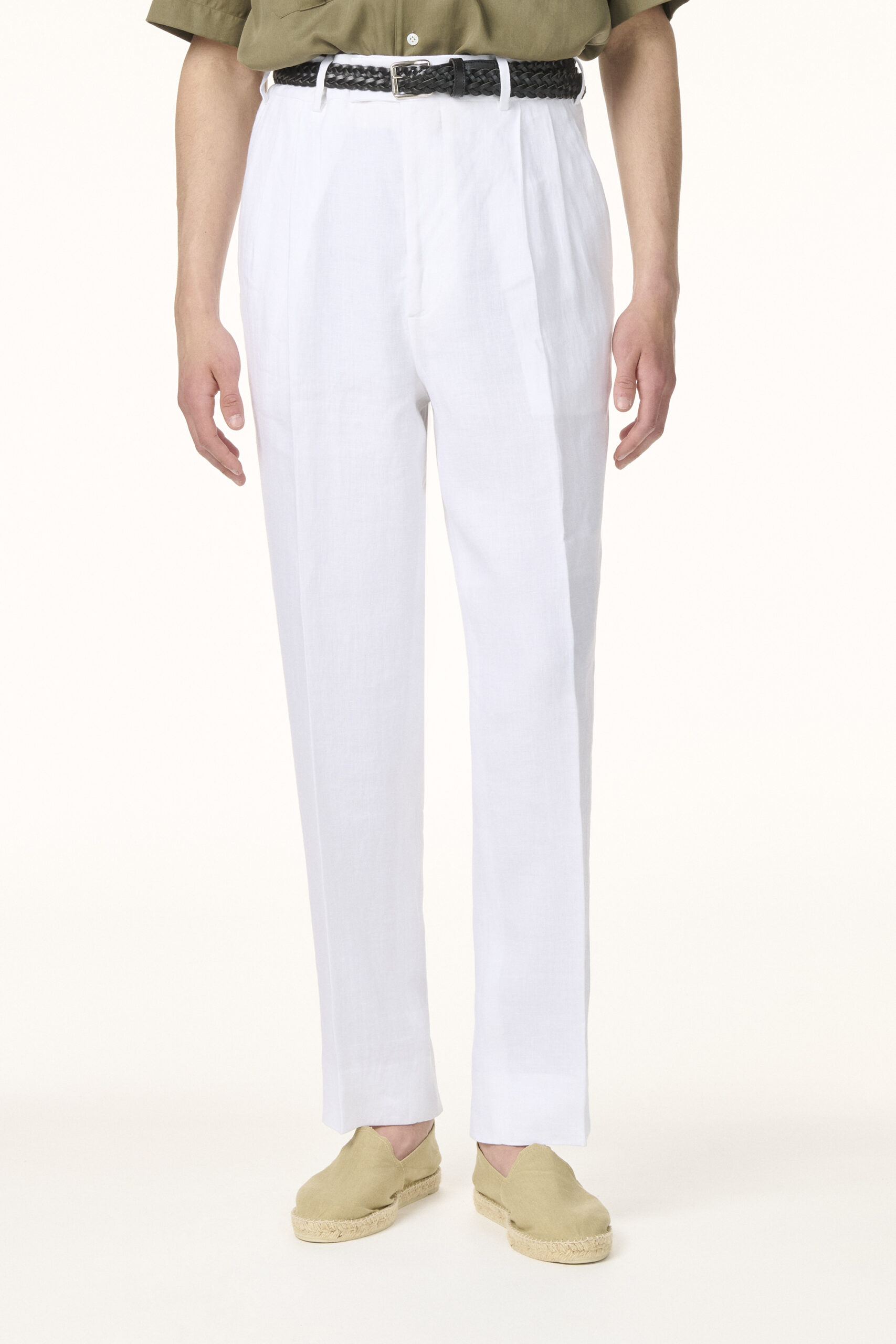 Pantalon Sur-Mesure en Lin Blanc | Rives Paris © /2
