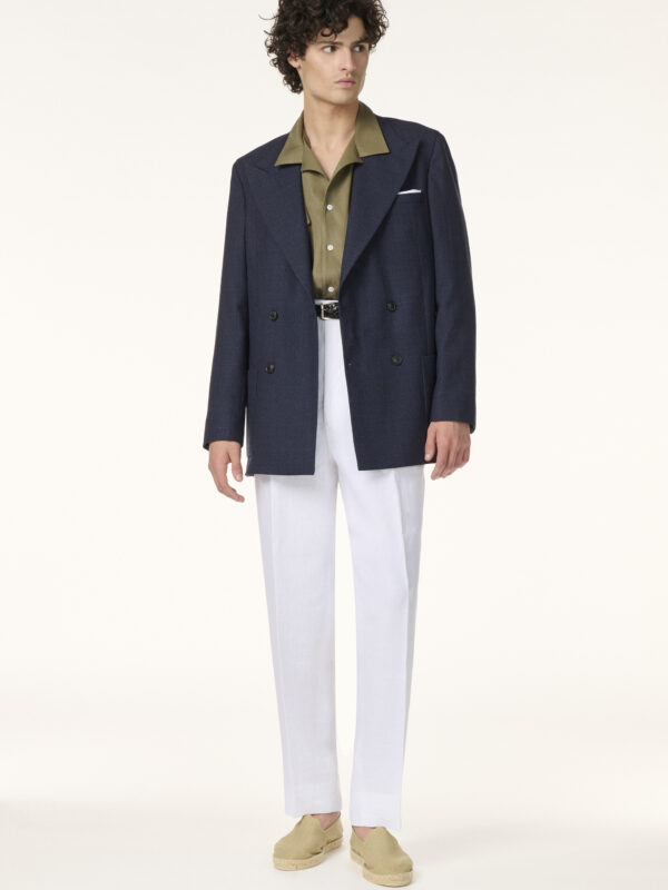 Pantalon Sur-Mesure en Lin Blanc | Rives Paris ©