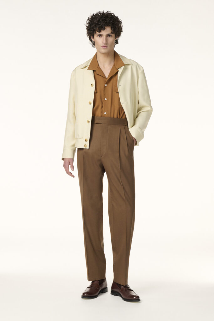 Blouson Sur-Mesure en Shantung de Soie Blanc Cassé | Rives Paris © /3