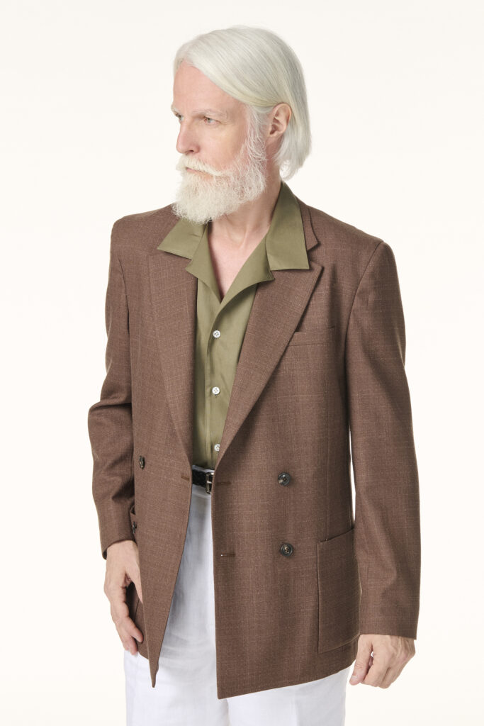 Veste Croisée Sur-Mesure en Laine Cachemire & Soie Marron | Rives Paris ©