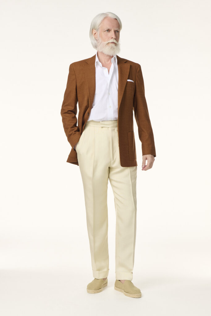 Tailor-made Wool Cashmere & Silk Ochre Jacket | Rives Paris © /2