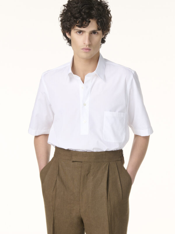 Tailor-made white cotton polo shirt | Rives Paris ©