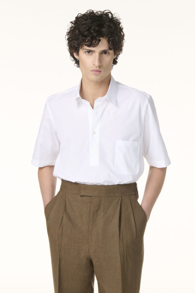 Chemise Polo Sur-Mesure en Coton Blanc | Rives Paris ©