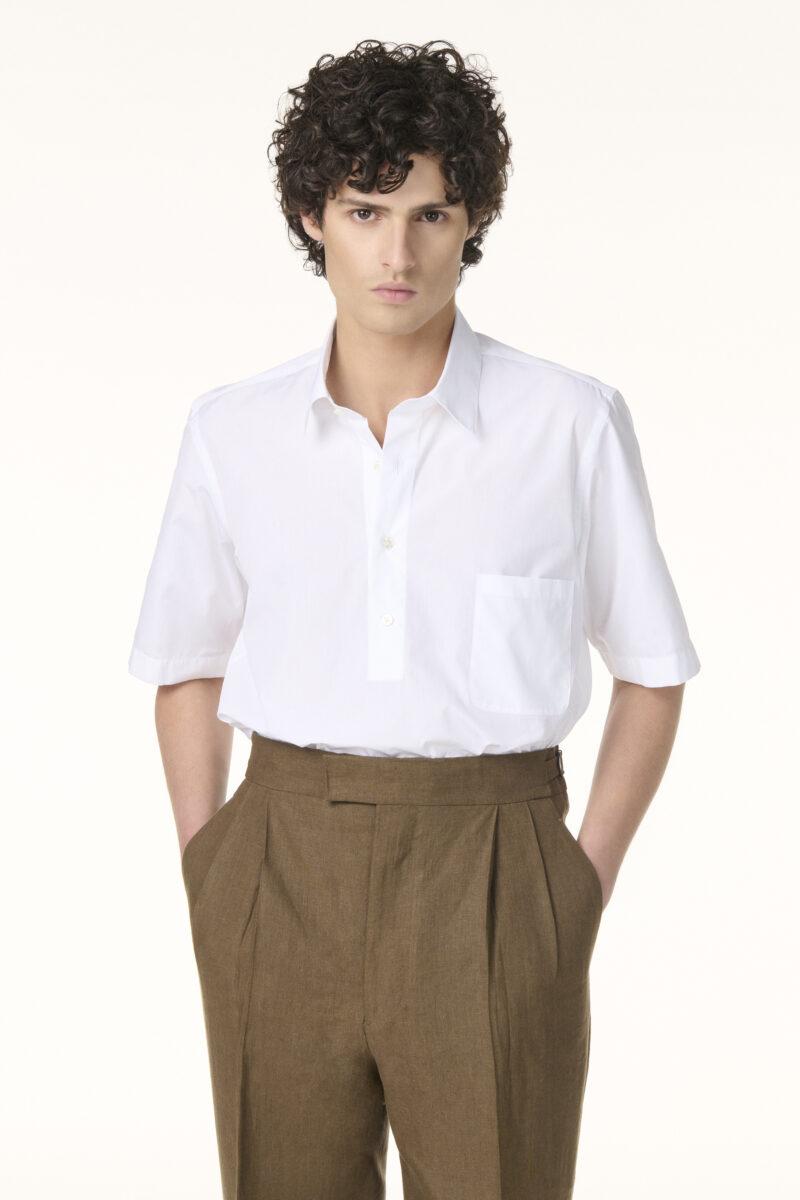 Chemise Polo Sur-Mesure en Coton Blanc | Rives Paris ©