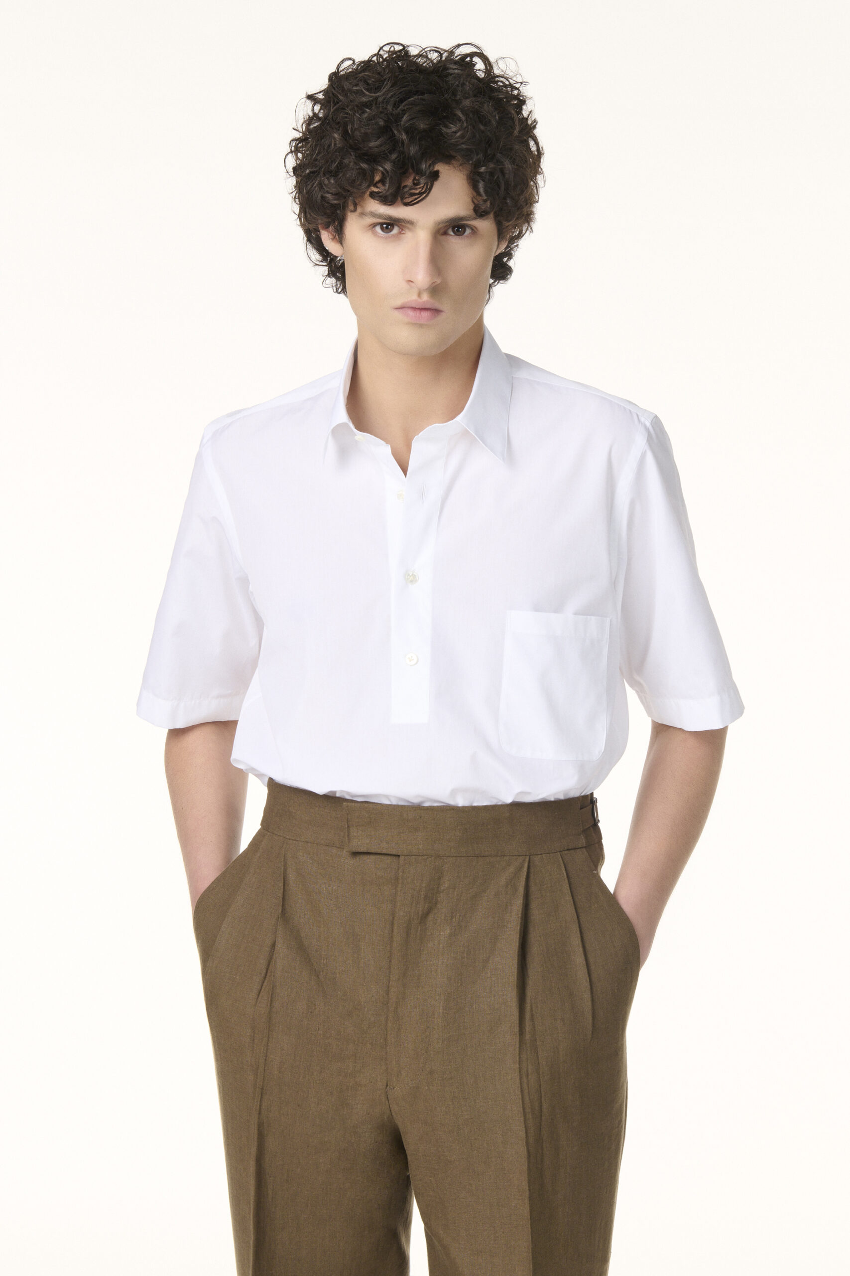 Chemise Polo Sur-Mesure en Coton Blanc | Rives Paris ©