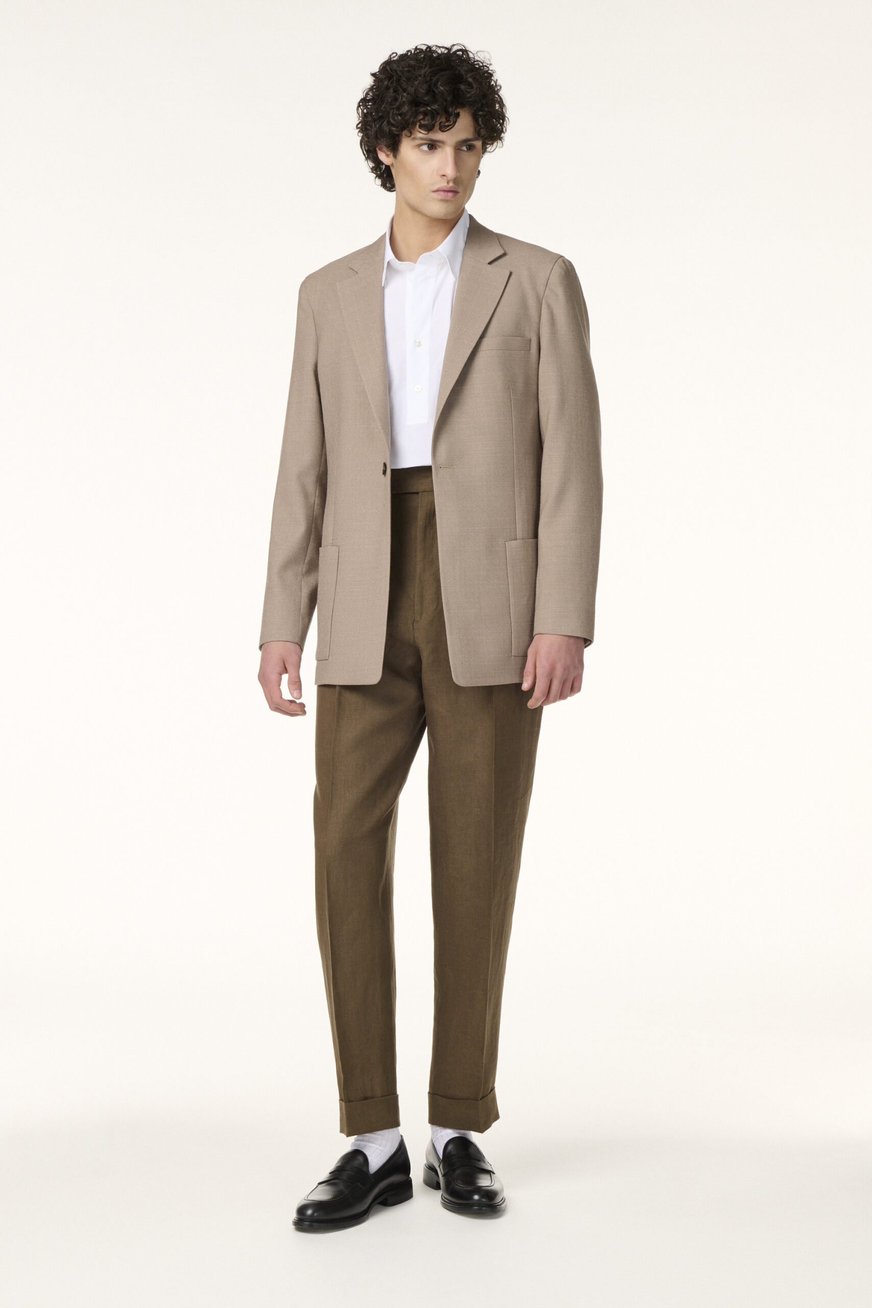 Tailor-made Wool Cashmere &amp; Silk Taupe Jacket | Rives Paris © /2