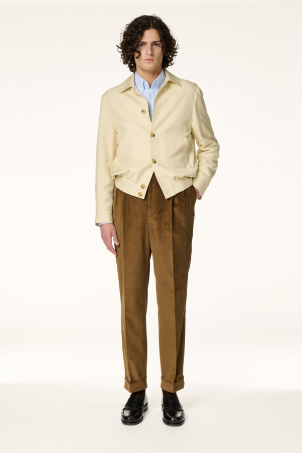 Pantalon Velours Côtelé Camel Ambré